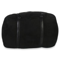 Chanel Vintage Black Suede Sparkle Winter Tote Handbag stamp
