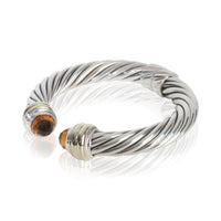 Yellow Gold & Sterling Silver Citrine Hinged Cable Bracelet
