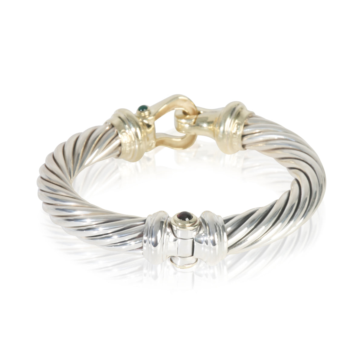 Yellow Gold & Sterling Silver  Vintage Cable Buckle Bracelet