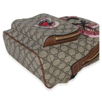 Gucci Beige GG Supreme Canvas Web Butterfly Embroidered Small Day Backpack Handbag box