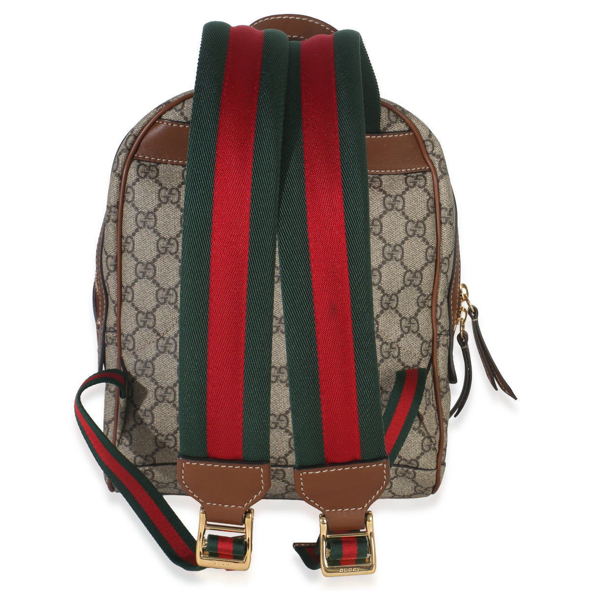 Gucci Beige GG Supreme Canvas Web Butterfly Embroidered Small Day Backpack Handbag bv