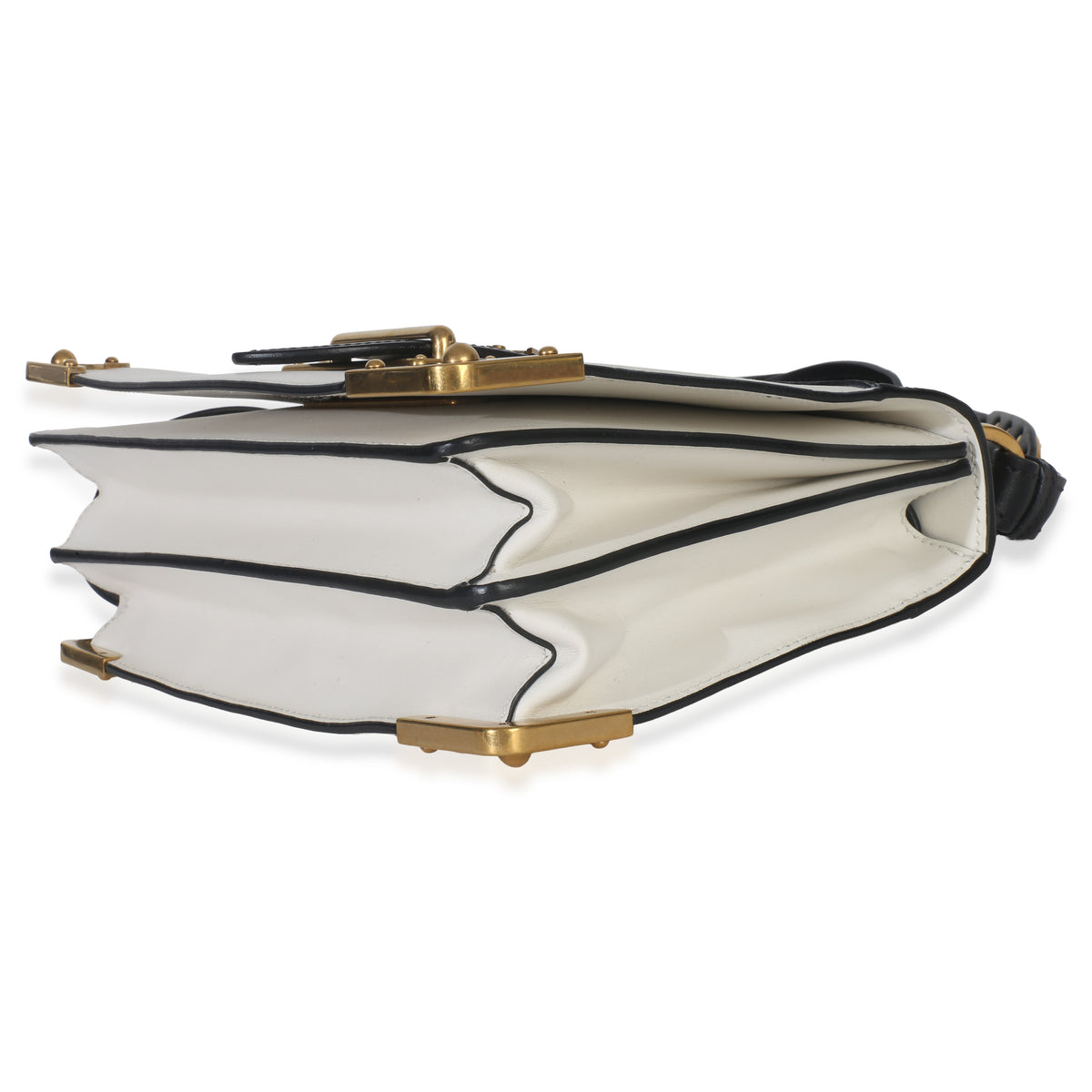 Prada White Black City Calf Saffiano Cahier Bag Handbag box