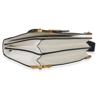 Prada White Black City Calf Saffiano Cahier Bag Handbag clasp