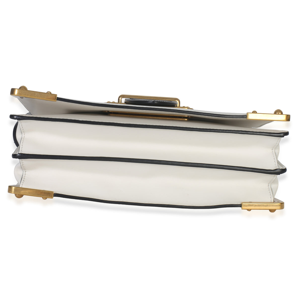 Prada White Black City Calf Saffiano Cahier Bag Handbag stamp