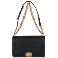 Chanel Black Quilted New Medium Boy Handbag Handbag av
