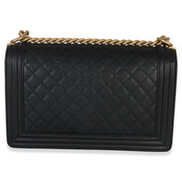 Chanel Black Quilted New Medium Boy Handbag Handbag bv