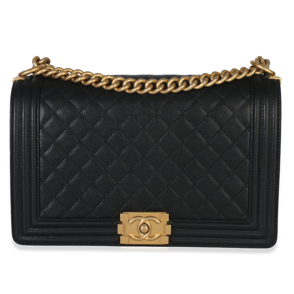Chanel Black Quilted New Medium Boy Handbag Handbag fv