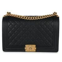 Chanel Black Quilted New Medium Boy Handbag Handbag fv