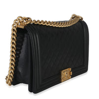 Chanel Black Quilted New Medium Boy Handbag Handbag pv