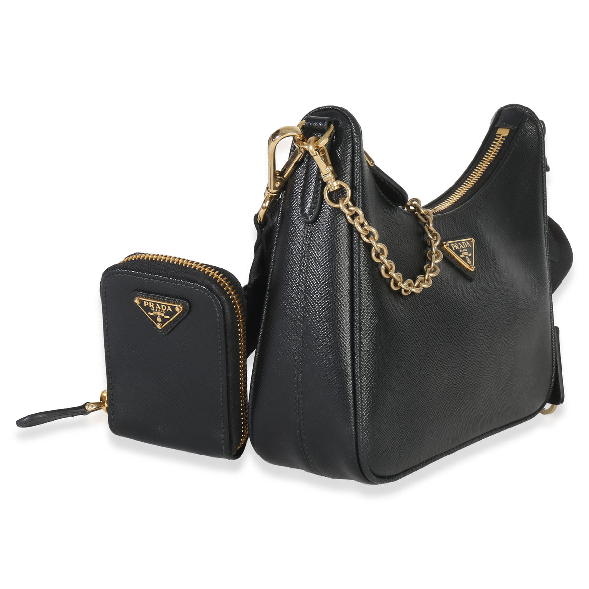 Prada Black Saffiano Lux Re Edition 2005 Shoulder Bag Handbag bv