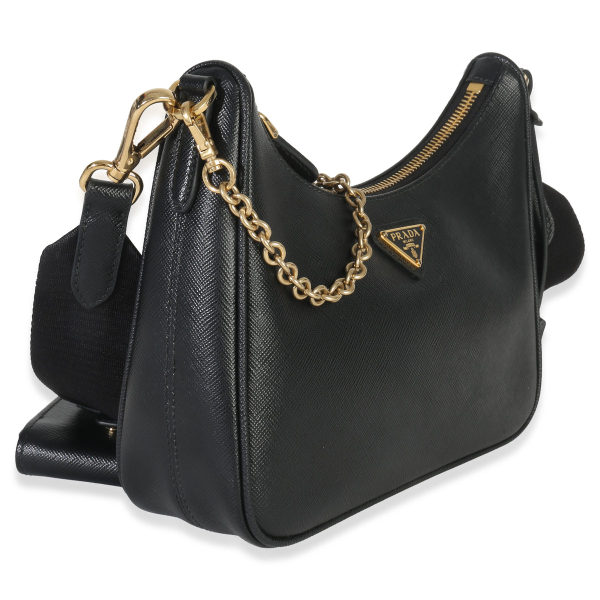 Prada Black Saffiano Lux Re Edition 2005 Shoulder Bag Handbag pv