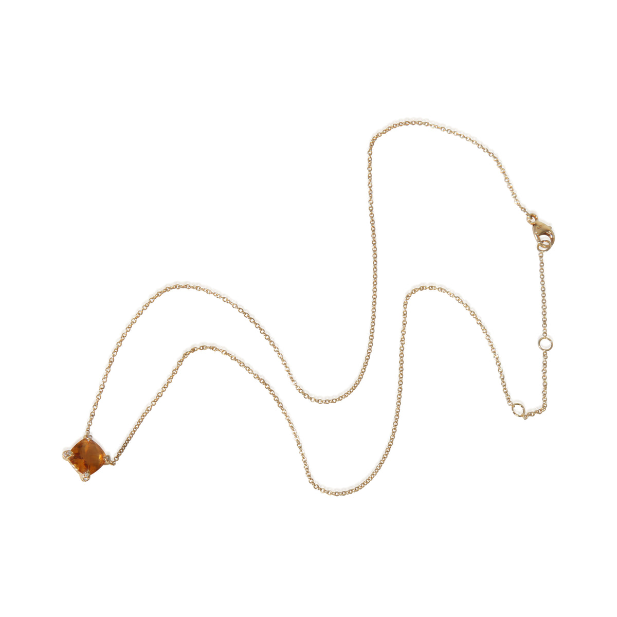 Yellow Gold Citrine and Diamond Petite Chatelaine Pendant