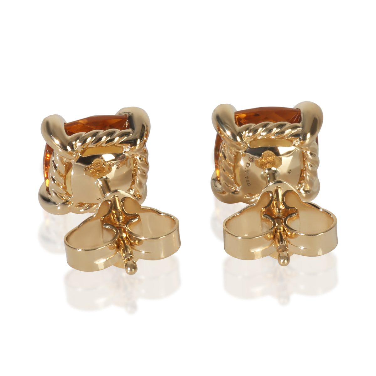 David Yurman Yellow Gold Citrine and Diamond Chatelaine Earrings bv