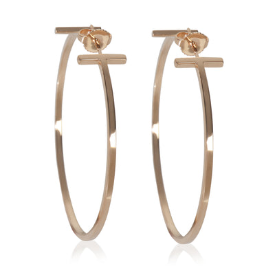 Tiffany & Co. Rose Gold  Extra Large Tiffany T Wire Hoop Earrings fv
