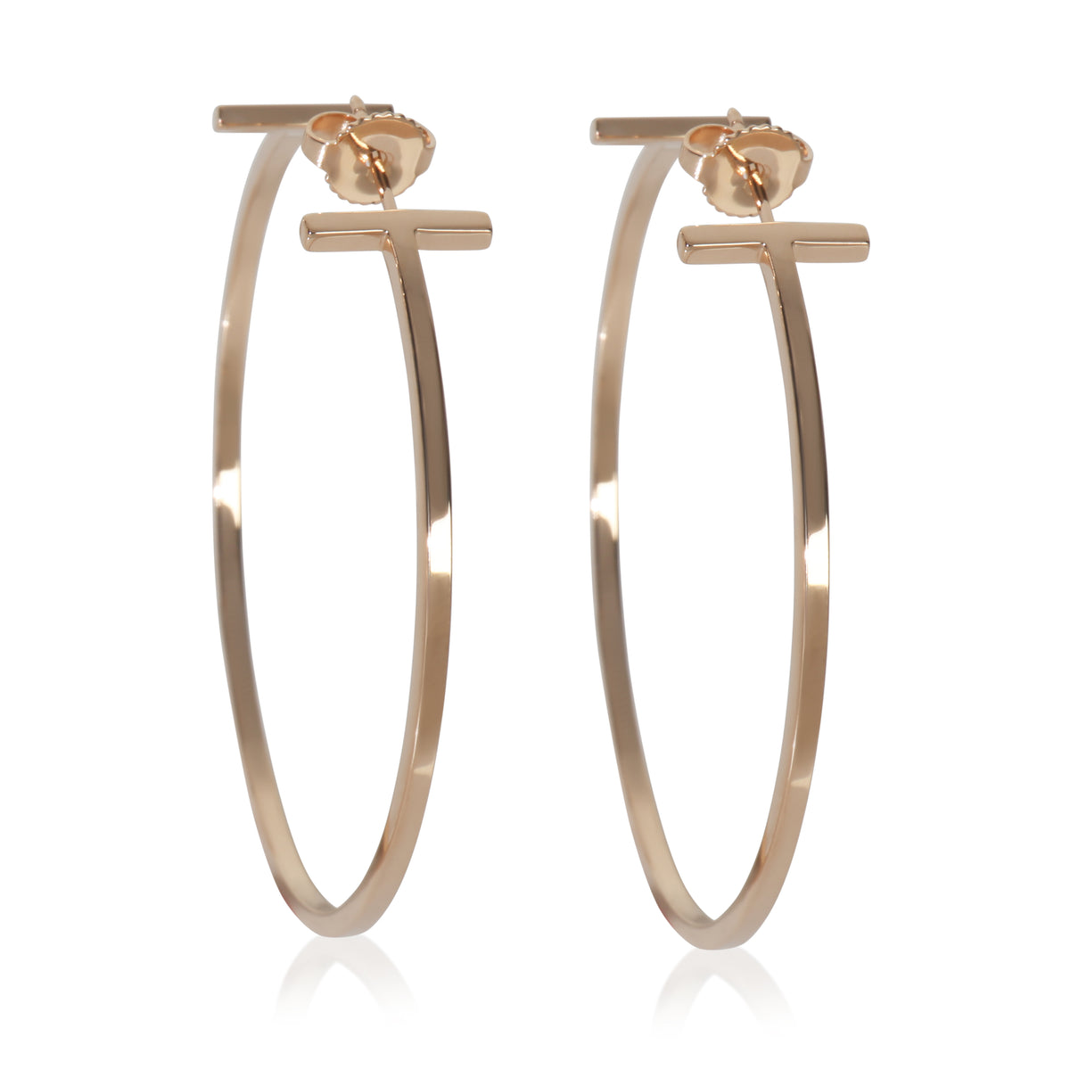 Tiffany & Co. Rose Gold  Extra Large Tiffany T Wire Hoop Earrings fv