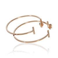Tiffany & Co. Rose Gold  Extra Large Tiffany T Wire Hoop Earrings bv