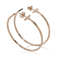 Tiffany & Co. Rose Gold  Extra Large Tiffany T Wire Hoop Earrings sv