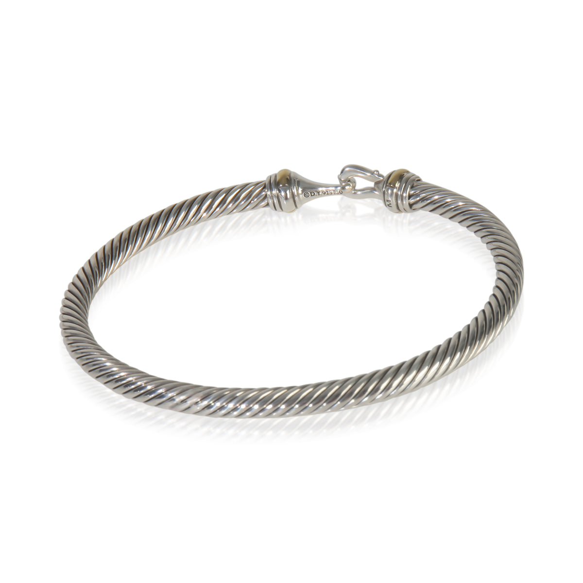 Yellow Gold & Sterling Silver  Cable Buckle Bracelet