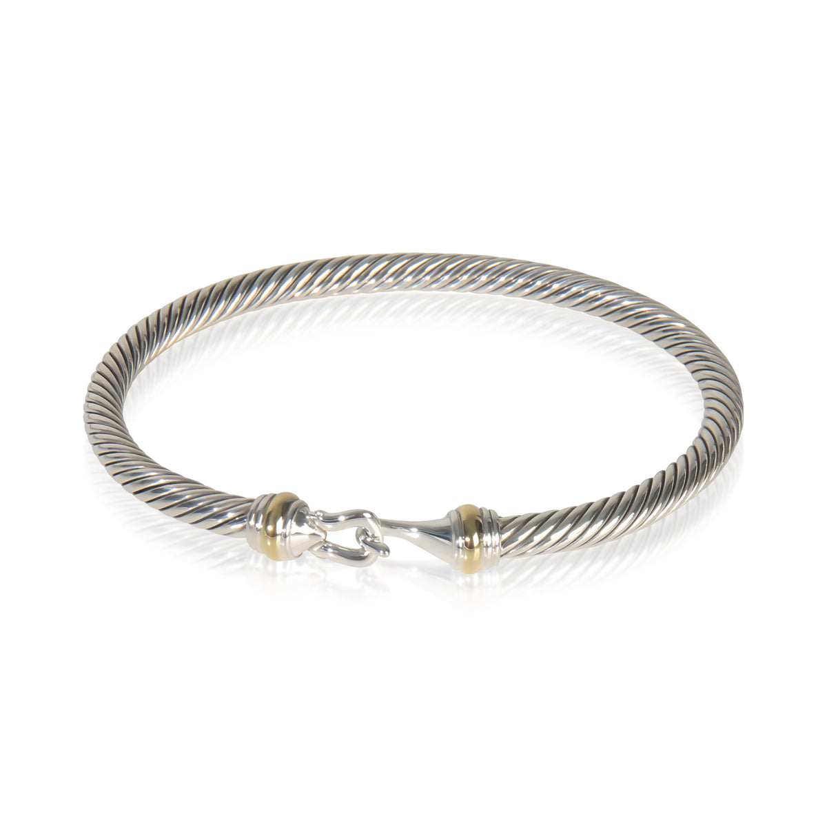 Yellow Gold & Sterling Silver  Cable Buckle Bracelet