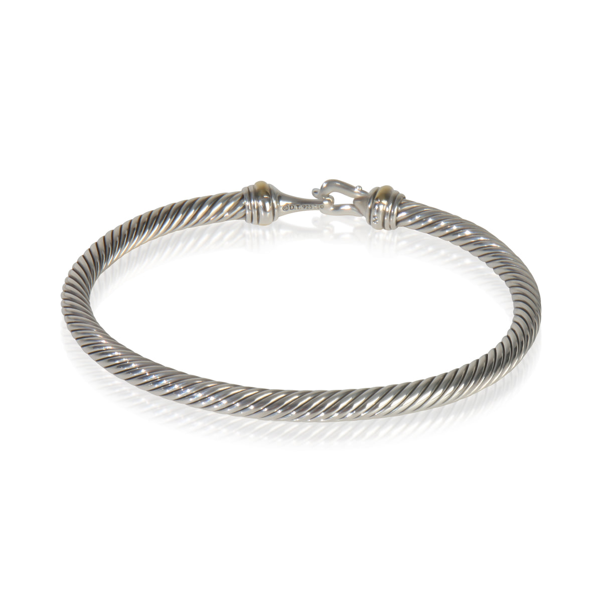 Yellow Gold & Sterling Silver  Cable Buckle Bracelet