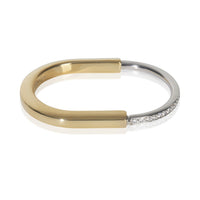 Tiffany & Co. White Gold & Yellow Gold Diamond Lock Bracelet, Size Small pv