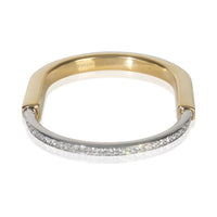 Tiffany & Co. White Gold & Yellow Gold Diamond Lock Bracelet, Size Small sv