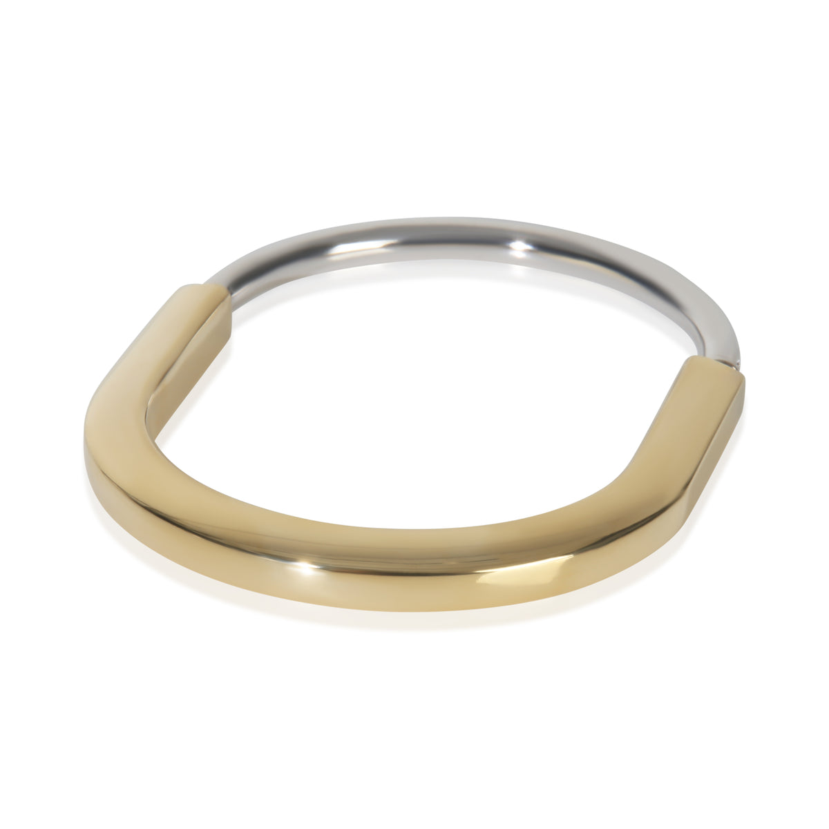 Tiffany & Co. White Gold & Yellow Gold Diamond Lock Bracelet, Size Small bv