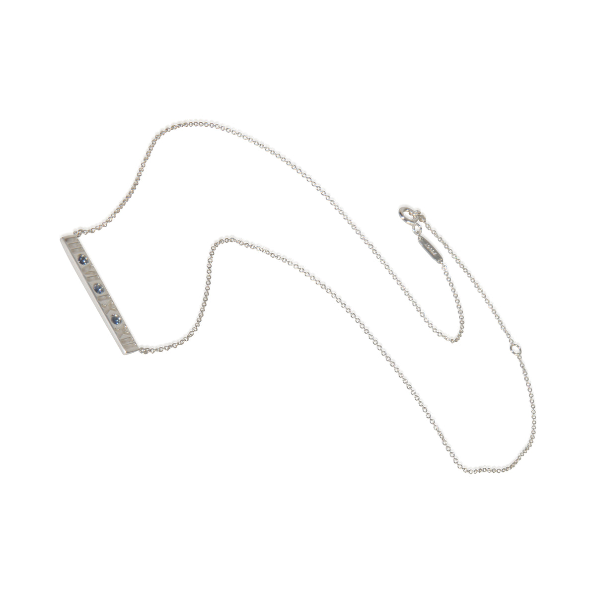 Tiffany & Co. Sterling Silver Sapphire Atlas Pendant pv