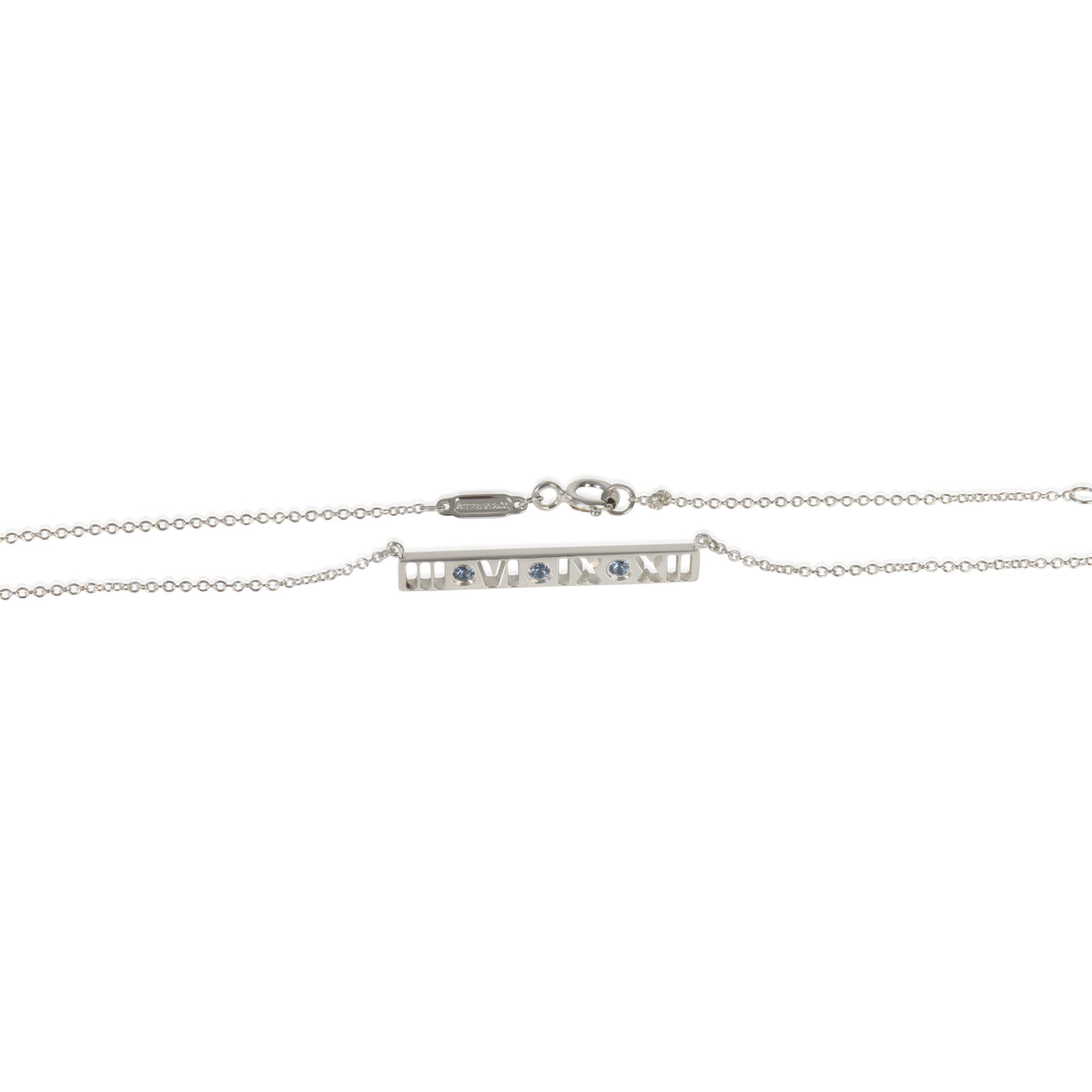 Tiffany & Co. Sterling Silver Sapphire Atlas Pendant sv