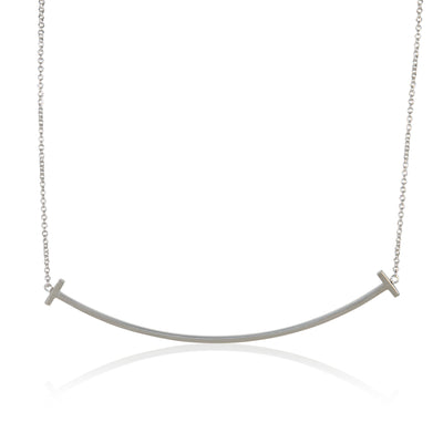 Sterling Silver  Tiffany T Smile Necklace