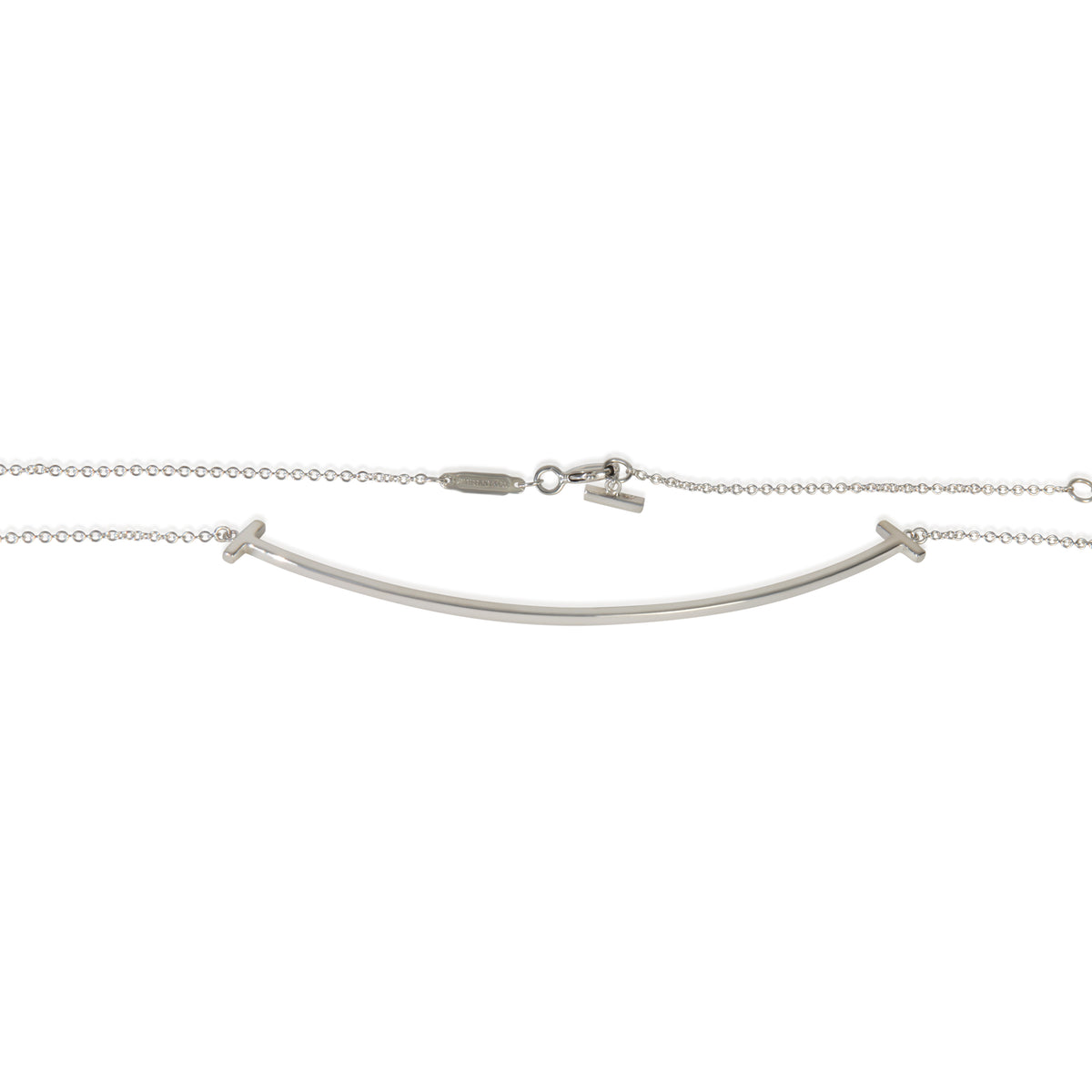 Sterling Silver  Tiffany T Smile Necklace