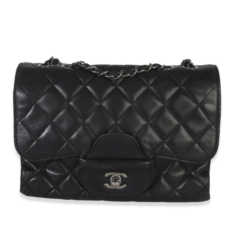 Black Quilted Lambskin Jumbo Coco Loop Flap Bag