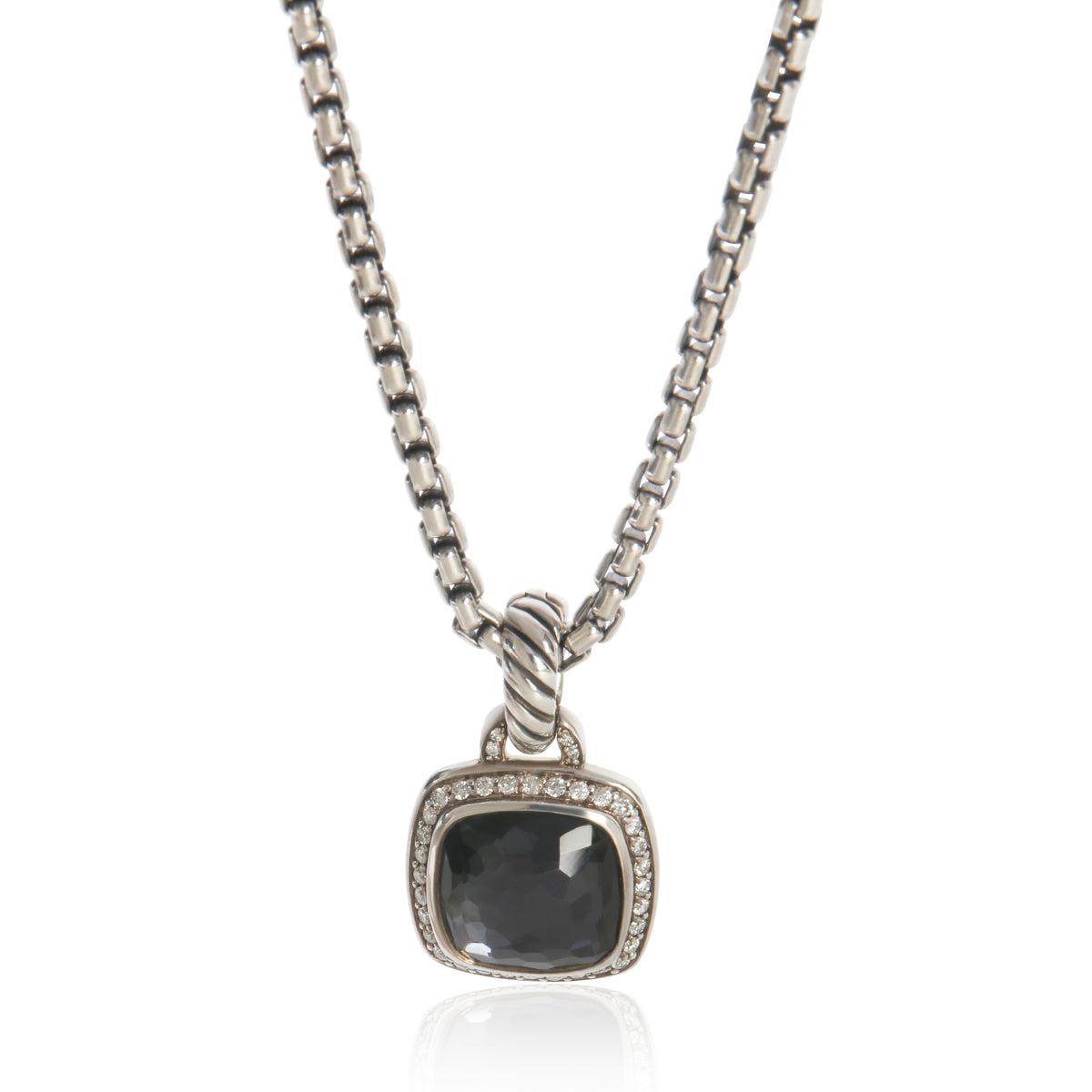 Sterling Silver Diamond & Black Orchid Albion Pendant
