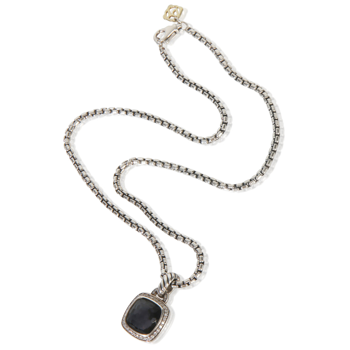 Sterling Silver Diamond & Black Orchid Albion Pendant