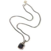 Sterling Silver Diamond & Black Orchid Albion Pendant