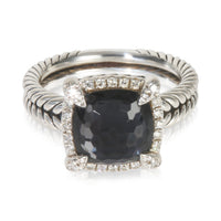 David Yurman Sterling Silver Diamond Black Orchid Chatelaine Ring fv