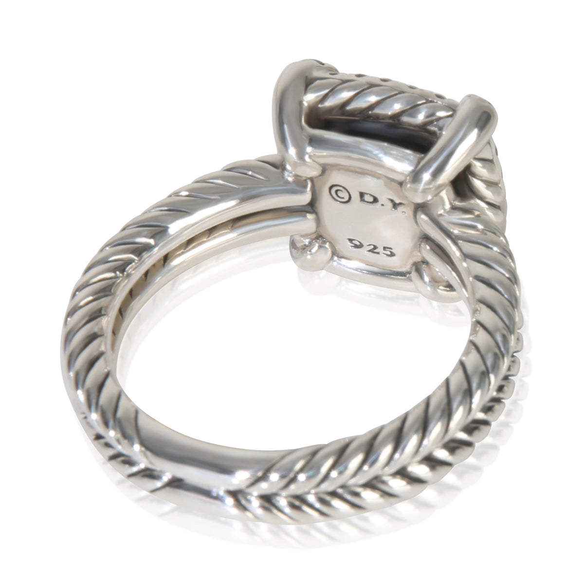 David Yurman Sterling Silver Diamond Black Orchid Chatelaine Ring pv