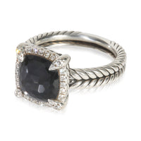 David Yurman Sterling Silver Diamond Black Orchid Chatelaine Ring sv
