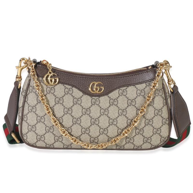 Beige GG Supreme Canvas Small Ophidia Shoulder Bag