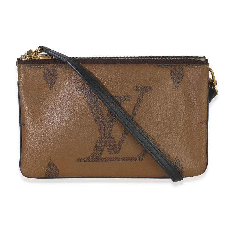 Reverse Monogram Giant Canvas Double Zip Pochette
