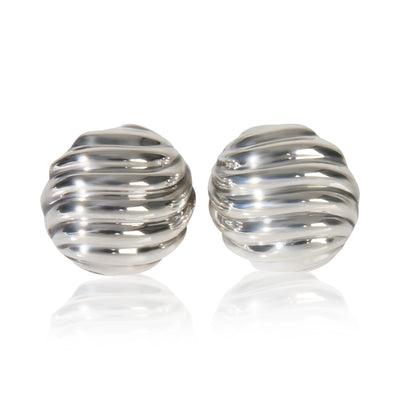 Sterling Silver  Sculpted Cable Earrings