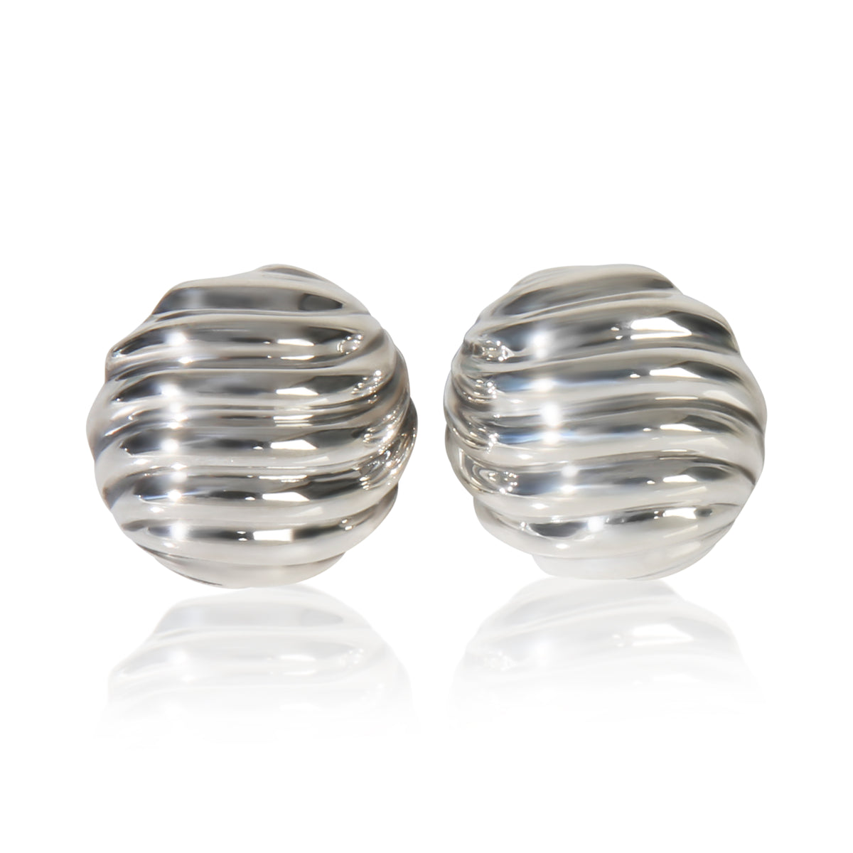 Sterling Silver  Sculpted Cable Earrings