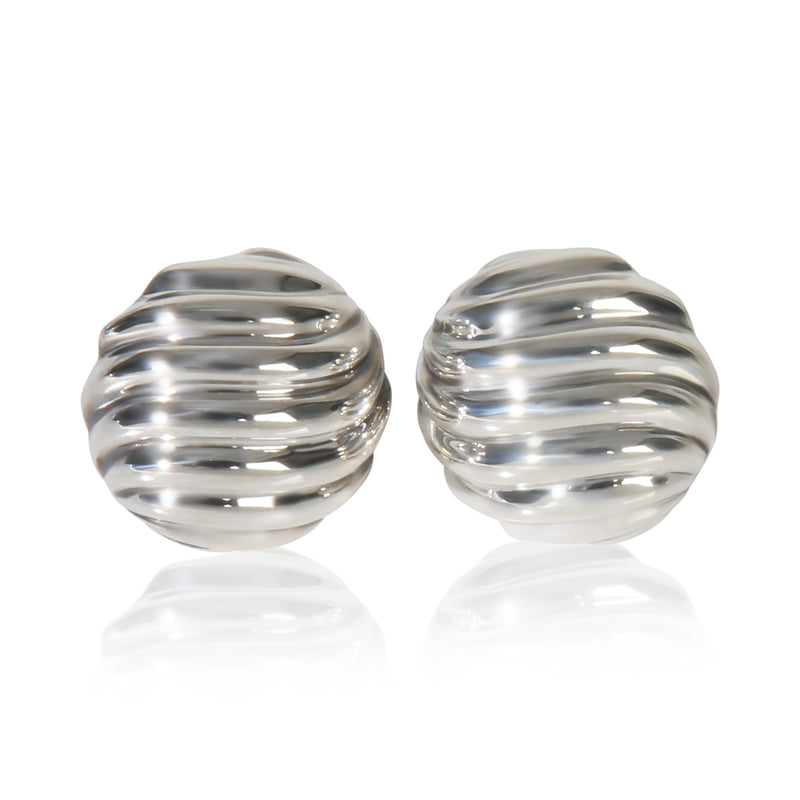 Sterling Silver  Sculpted Cable Earrings