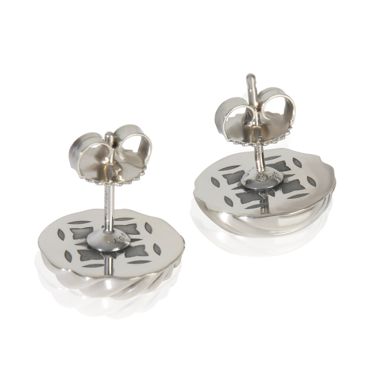 Sterling Silver  Sculpted Cable Earrings