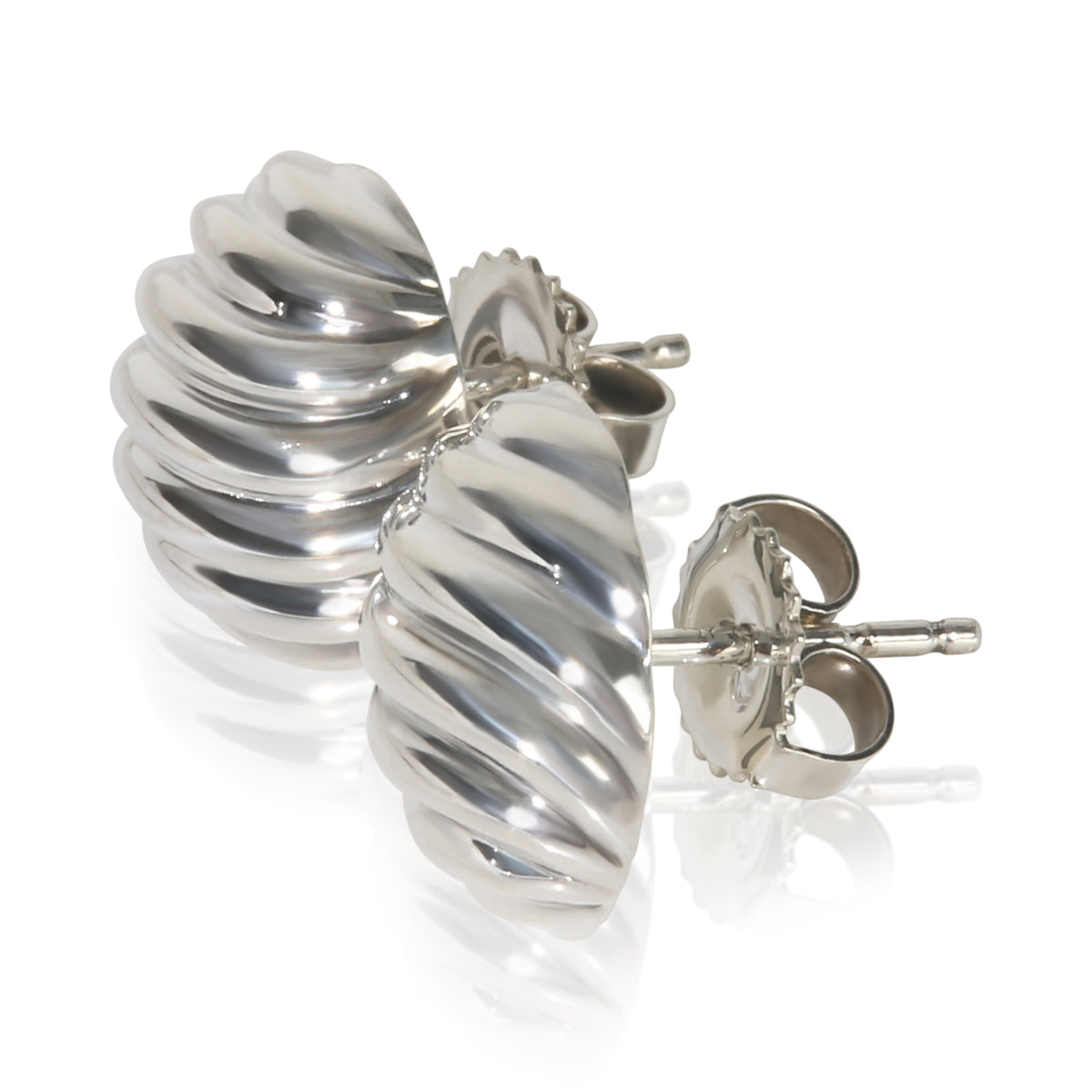 Sterling Silver  Sculpted Cable Earrings