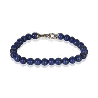 Sterling Silver Lapis Lazuli Spiritual Bead Bracelet
