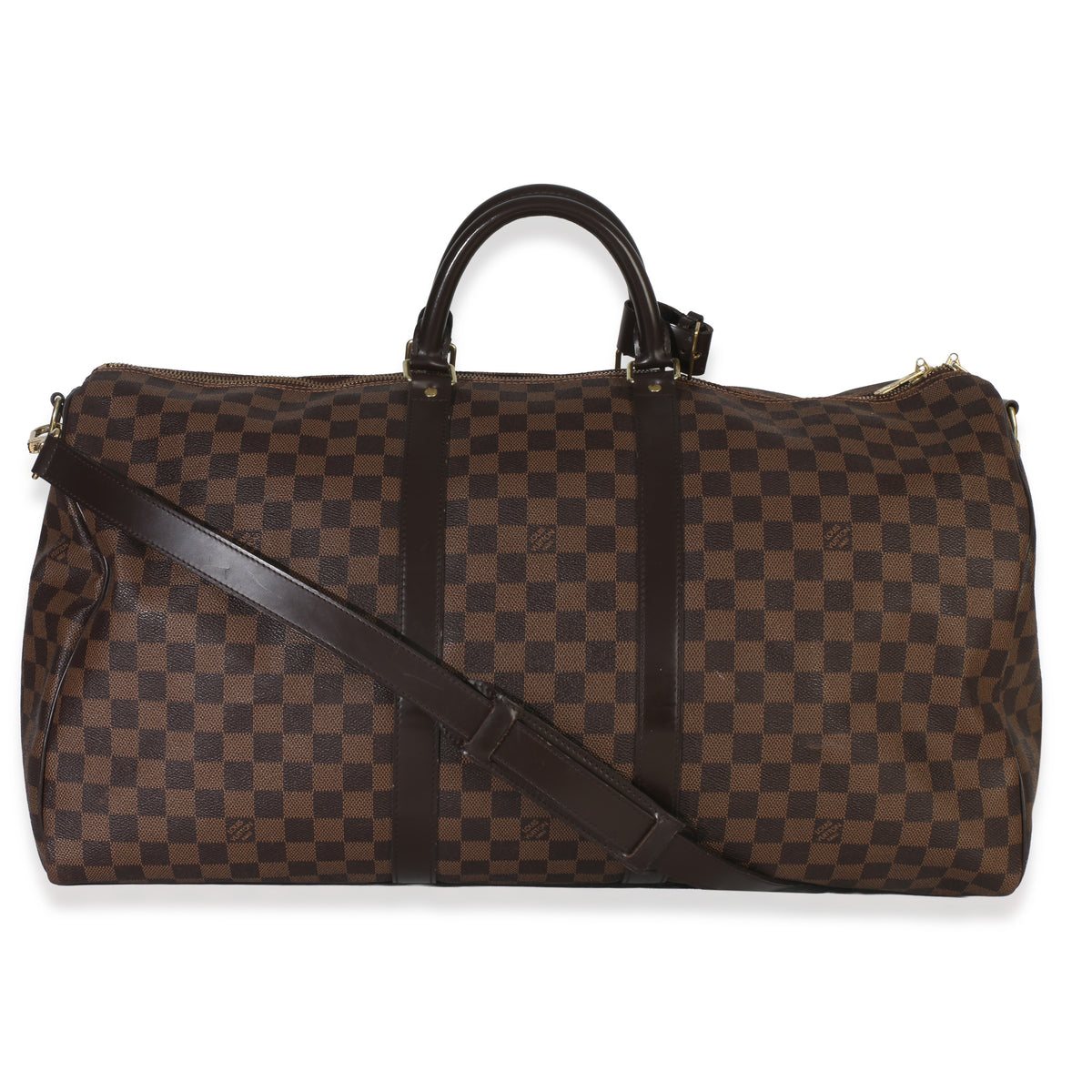 Louis Vuitton Damier Ebene Canvas Keepall Bandouliere 55 Handbag bv