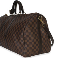 Louis Vuitton Damier Ebene Canvas Keepall Bandouliere 55 Handbag sv
