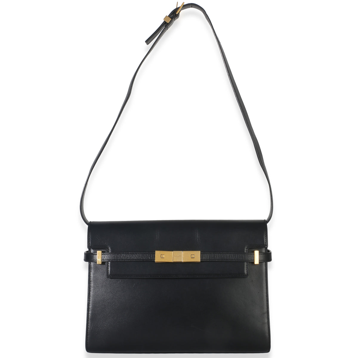 Saint Laurent Black Calfskin Medium Manhattan Shoulder Bag Handbag av