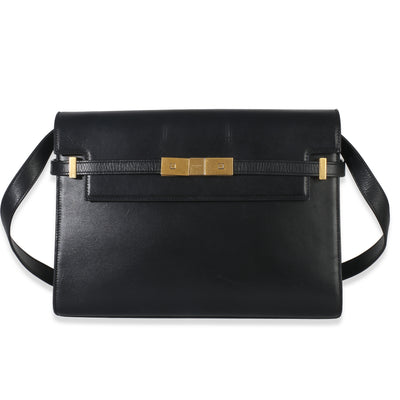 Saint Laurent Black Calfskin Medium Manhattan Shoulder Bag Handbag fv